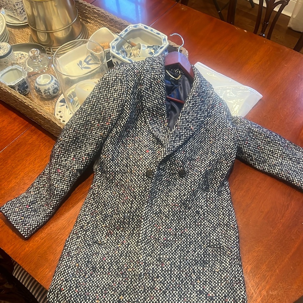Wool blend multi color coat
